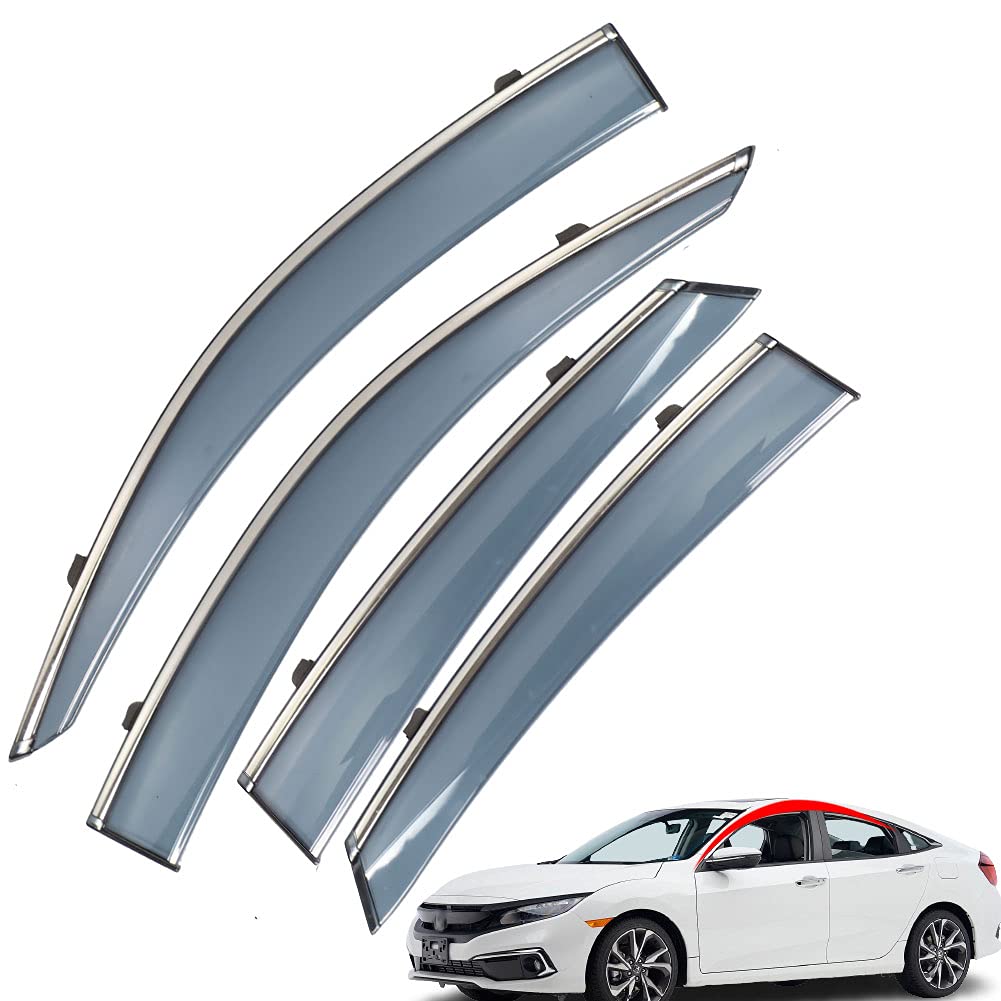 Marretoo for Honda Civic Window Visor 2016 2017 2018 2019 2020 2021 4